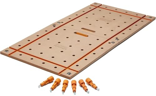 BORA Centipede Folding T-Track Table Top Centipede Work Stand Saw Horses 24 x 48, Wood Top with 20mm Dog Holes + 6 Quick-Twist Locks for a Portable Quick Setup Workbench, CK24TM