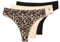 Ulla Popken Damen große Größen Übergrößen Plus Size TruYou Strings, 3er-Pack, Animalmuster/einfarbig