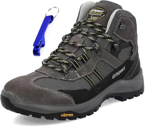 Grisport scarponcini unisex trekking impermeabili Gritex 70441 scarpe da trekking rinforzate fondo VIBRAM (grigio scamosciato, Sistema Taglie Calzature EU, Adulto, Numero, Media, 44)