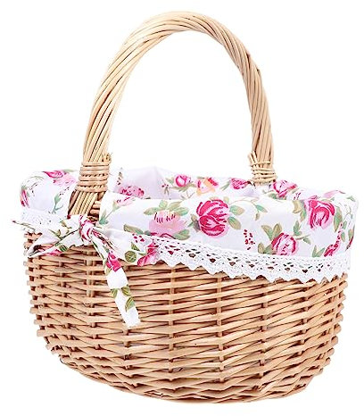 Toddmomy Cestino Da Picnic Con Manici Contenitore Versatile Per Fiori e Decorazioni Per Cerimonie e Picnic All Aperto Design Naturale e Rustico