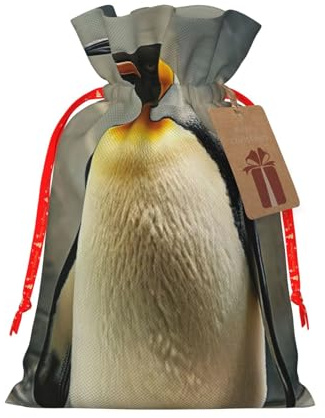 Bolsas de regalo con cordón de Navidad con estampado de pingüino, saco festivo de Navidad, fiesta de cumpleaños, embalaje de regalo