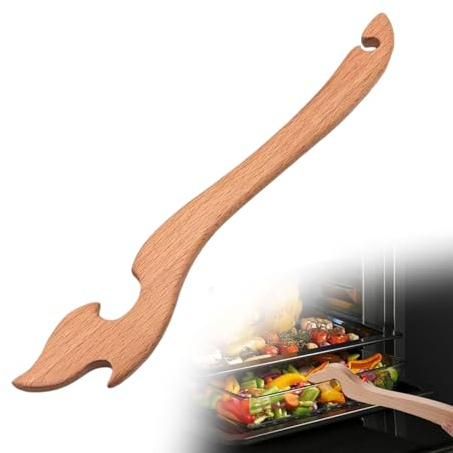 Ugnsgaller med långt trähandtag – grilltång för varmluftsfritös | för brödrost varmluftsfritös bakning matlagning grillning buffé