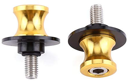 Aramox Svängarmsstativspolar, motorcykel CNC ramskruvar, 2 delar 6/8/10 mm Motorcykel CNC stativ Svängarmsspolar Sliders stativ gaffelspolar (6 mm-guld)