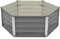 yorten Metall Hochbeet Gartenbeet Pflanzkübel aus Verzinkter Stahl Sechseckigen Form Grau 129 x 129 x 46 cm (L x B x H) für Terrasse Balkon