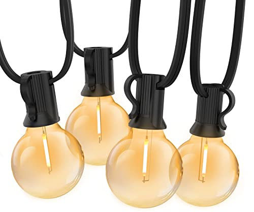 Bomcosy Guirnaldas luminosas de exterior, G40 Cadena de Luces 7.6m con 12+1 led Bombilla Guirnalda Luces IP45 Impermeable Luces Exterior de patio,Garden Terrace Luces de patio