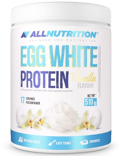 ALLNUTRITION Egg White Protein Powder – Egg White Powder - High Protein Shakes - Protein Supplements – Organic Protein Powder – Sweetened with Sucralose - 510g Vanilla