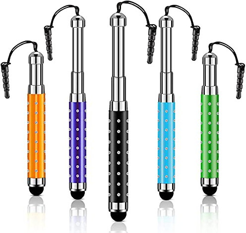 Weewooday 5 Stücke Touchscreen Stift für alle Tablets Handy Stift Einziehbarer Kapazitiver Stylus Bildschirm für Touchscreen, Meisten Intelligenten Geräte, Smartphones, Tabletten