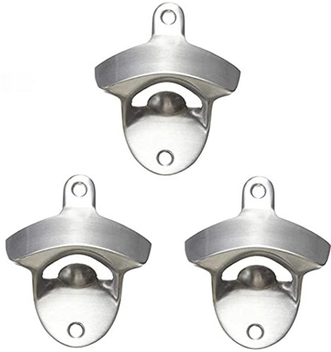 LATRAT 3 Stück Flaschenöffner, Wand Bieröffner Edelstahl, Vintage-Stil Wand-Flaschenöffner für Restaurant, Wohnung, Küche, Bar