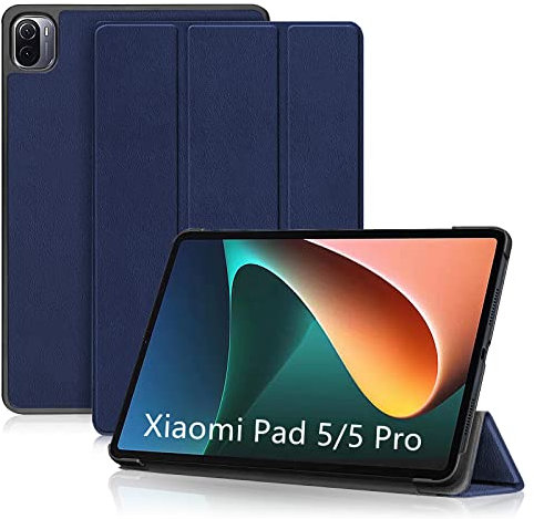 Kdely Funda para Xiaomi Mi Pad 5/Pad 5 Pro (11 Pulgadas), Cover Protector Ultra Slim Carcasa con Soporte Función Auto-Sueño/Estela Case Tableta-Azul Marino …