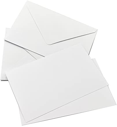 ARKRAFT Biglietti e buste 11 x 7 porta biglietti Set da 100, 50 buste + 50 biglietti (100, Bianco)