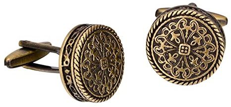 F Fityle 1 Paire Bronze Plaqué Vintage Métal Bouton de Manchette Boutons de Manchette Set 20mm pour
