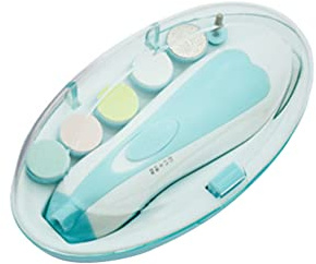 Magik 1-2 Pack Electric Baby Nail Trimmer Safe File Clipper Manicure Toe Care Set (1 Pack, Blue)
