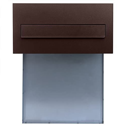 Buzón de Pared PN620 Profundidad 190-260mm Buzón Correos Exterior para empotrar con Máscara 2 Llaves Incluidas Buzón de Pared para Cartas Exterior Buzón Correos (Bronce)