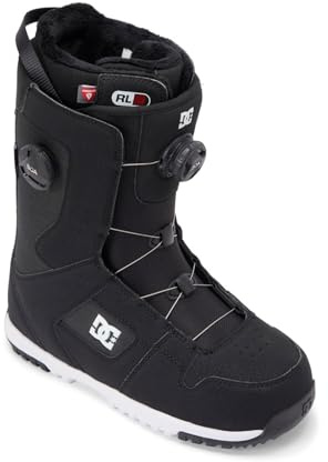 DC Phase BOA Pro Botas de snowboard articuladas de media flexión para hombre, cálidas, duraderas, con forro aislante y plantilla moldeada, negro/blanco, 10.5