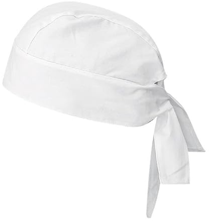 KAIXUAN - Gorro Chef Tipo Pirata, Gorro Cocineros Gorro Bandana, Gorro CAMAREROS - Serie 926 - Pack* 1 Pcs (Blanco, 1)
