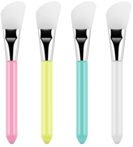 OTCRAFT Set di 4 pennelli in silicone, spatola, pennelli per materiali misti; set di pennelli riutilizzabili in resina epossidica per spargere la pittura fai da te, miscelazione e diffusione su