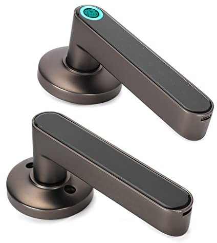 Schlüsselloses Haussicherheitsschloss, Biometrisches Türschloss mit Schneller Fingerabdruckerkennung, für Haussicherheitssystem, für Zuhause/Büro (Schwarz)