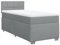 vidaXL Boxspringbett, Polsterbett Bett mit Matratze Matratzenauflage, Bettgestell mit Kopfteil, Einzelbett für Schlafzimmer, Hellgrau 90x200cm Stoff