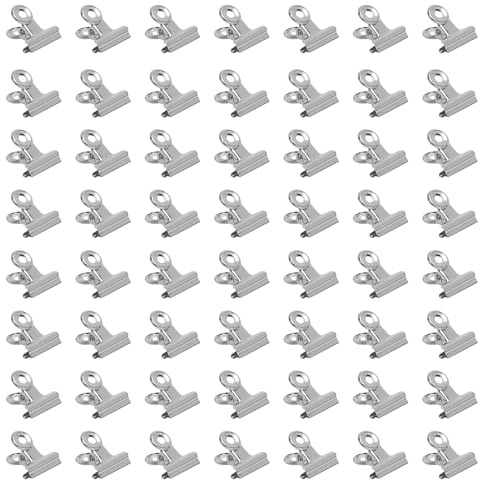 APOMOONS 60 mollette da ufficio piccole a bulldog, 22 mm mini clip in metallo, clip multifunzione per graffette, per borse, foto, disegni, artigianato, ufficio, cucina