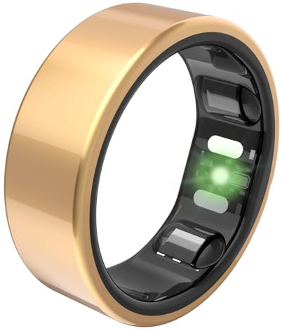 QALO QRNT Slim Smart Ring – Snug Fit – Size Up – Water-Resistant Titanium Fitness Tracker, Tracking for Sleep, Steps, HRV, Women’s Health, No Subscription Fee, iOS & Android Compatible (Gold, 08)