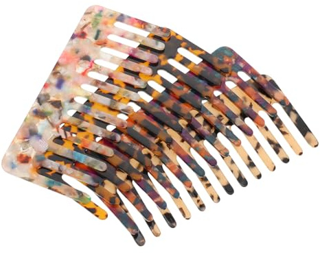 VALICLUD 4pièces Peignes à Dents Larges Acétate de Cellulose Peignes Antistatiques pour Femmes Motifs Colorés Outil de Coiffure Quotidien