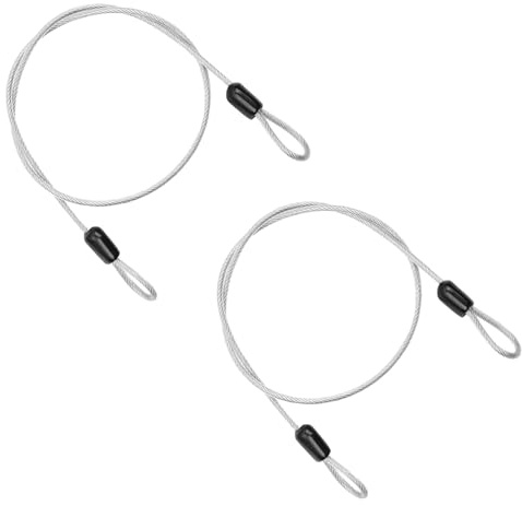 2 Pcs Security Steel Cable,3mm*1m Double Loop Flexible Securities Cable Lock,Vinyl Coated Stainless Steels Flexible Security Steel Cables,for Outdoor Travel Bike,Luggage & Toolbox(Transparent).