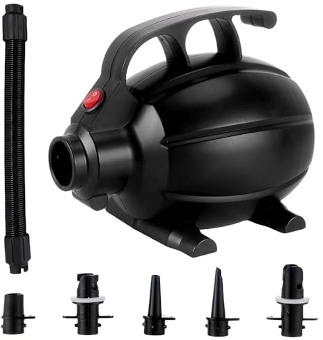 HIULLEN Bomba de aire eléctrica de 600 W, bomba eléctrica de 5 boquillas, bomba de aire, colchón de aire, colchón de aire, colchón de aire para colchón, sofá, piscina, piscina para niños, bote