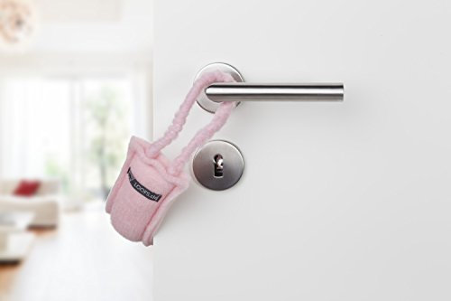 LOOFS-Design 460001-8 Tür Klemmschutz Türstopper Türkordel Türboy Doorstop klein, 25 Lx 7 H x 5 W, ROSA