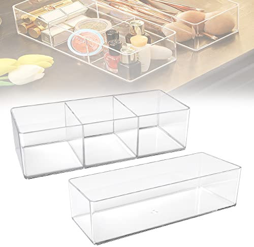 REFORUNG 2er Set Kosmetik Organizer Make-Up Aufbewahrungsbox Schubladenbox aus Kunststoff Schubladeneinteiler Acryl Kosmetikbox Schminkaufbewahrung für Dresser Schlafzimmer Schminktisch
