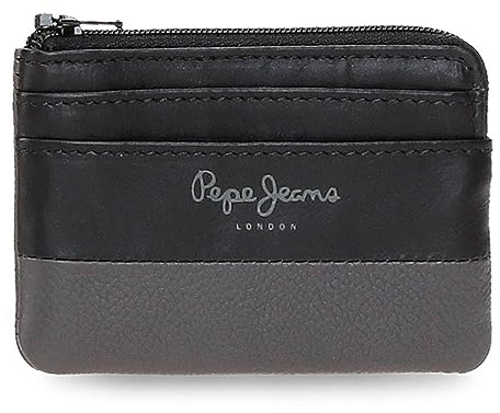 Pepe Jeans Dual Monedero Negro 11x7x1,5 cms Piel