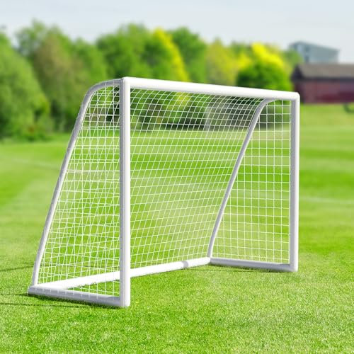TLSUNNY Porta da Calcio per Bambini 244x155x90 cm, Montaggio Veloce, PVC Spesso, con Rete, per Giardino, Parco, Spiaggia