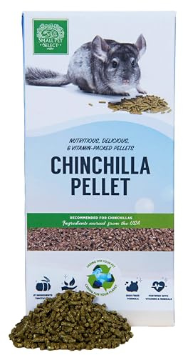 Small Pet Select Chinchilla Pellet Food, Pellets, Treats for Chinchillas High Fiber Timothy Hay Based Formula, 5lb