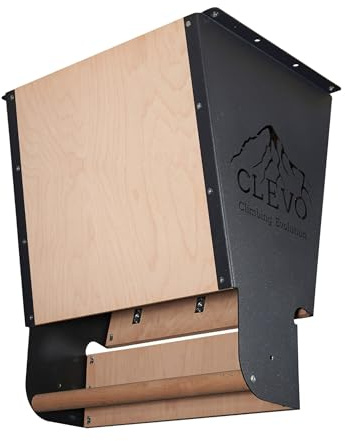 CLEVO XL Multifunktionales Klettertrainingsmodul für Deckenmontage: Campusboard, Hangboard, Klimmzugstange und Griffe – Profi-Qualität aus Stahl und Buchenholz