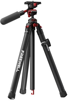Freewell Carbon Fiber Reisestativ 59.1“ Leichtgewicht 1.98 lbs Foto/Video 360° Kugelkopf (Max Load 5kgs/11 lbs), Einbeinstativ, Schnellwechselplatte, für DSLR Kameras & Smartphones