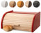FALKENBERGER Brotkasten aus Holz Buche Rot ca. 39x29x18cm Rollbrotkasten traditionell Brotbox mit Roll-Deckel Handmade