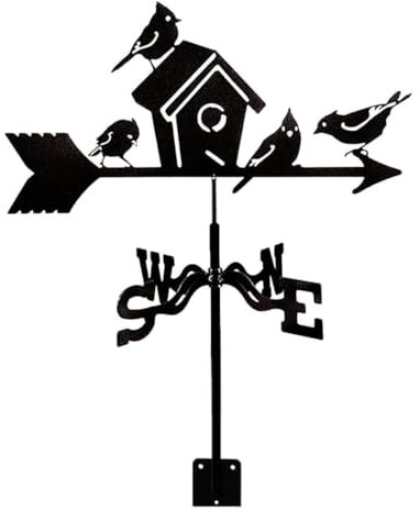 UENXRXE 1 Artikel Wetterfahne metall,Wetterhahn,Windfahne Rostfreier Stahl Weathervane Retro Wetterfahne Mini Deko-Wetterfahne fur Wind Direction Indicator und Dach Garten Deko（A） (A)