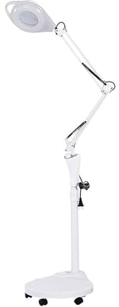 Lampada LED per tatuaggi, lampada da pavimento 16X LED con luce di vetro d'ingrandimento, altezza regolabile, per l'estensione delle ciglia, il tatuaggio delle labbra e delle sopracciglia, l'arte dell