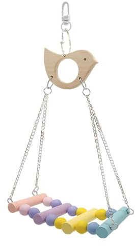 Papageienschaukel, Papageienleiterbarsch, Vogelhängematte Kletterleiter, Vogelleitern schwingen Kauspielzeug mit Metallhaken für Sittiche, Papageien, Nymphensittiche