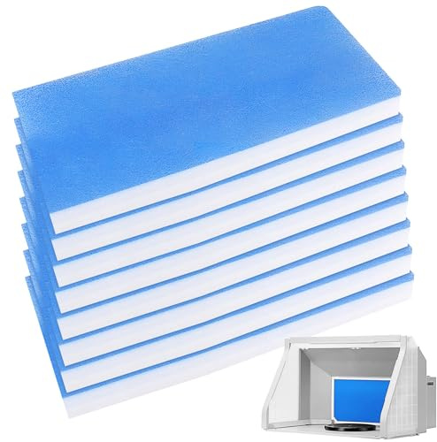 TESIN 8 filtri Paint Booth aerografo, 40 x 18 x 3 cm, filtro dell'aria di scarico per cabina verniciata, compatibile con Master, Paasche, Sky Enterprise, Airhobby