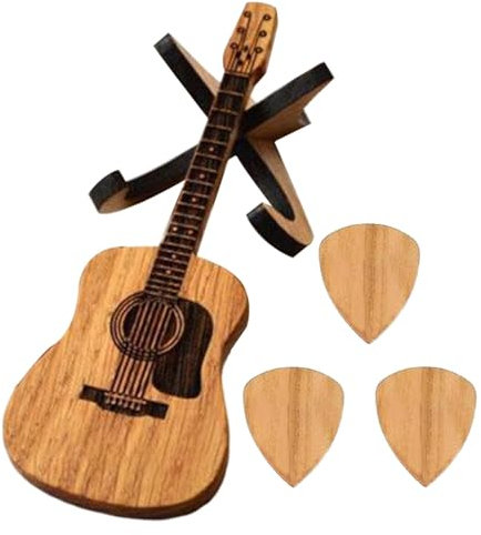 Plektrum-Box für Akustikgitarre, -Plektrum-Box für Akustikgitarre | -Plektrum-Box mit 3 Plektrenhaltern | Exquisite Gitarrenplektrum-Halterbox, Gitarrentasche + Ständer + Plektrum, Se référer