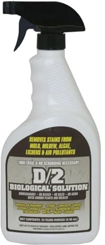 D/2 Biological Solution - Detergente per pietre della Casa Bianca, rimozione di muratura, lapidi, muffe, licheni e alghe, 1 quarto di gallone americano