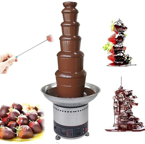 Elektrisk Chokladfontän, Chokladfontäner, Rostfritt Stål Fondue Vattenfall Smältmaskin Med Digital Panel Som Visar Temperatur, Exakt Justerbar Temperatur För Matlagning Hushåll