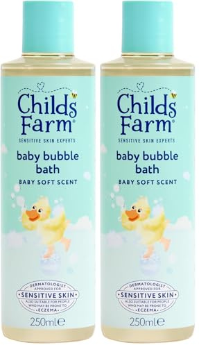 Childs Farm Baby Bedtime Bubble Bath, Baby Soft Scent | Gently Cleanses & Soothes | Suitable for Newborns, Kids & Adults with Sensitive & Dry Skin, 250ml (Pack of 2)
