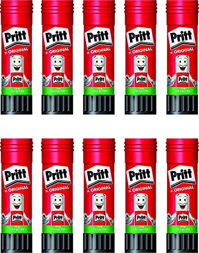 Pritt Klebestift 11 g, transparent, auswaschbar, ablösbar, ohne Lösungsmittel (10 Stück), 110