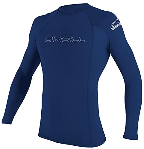 O'Neill Wetsuits Camiseta básica de Manga Larga para Hombre Chaleco de erupción, Azul Marino, XL