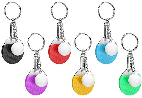 6pcs Mini Pong Keychains Table Tennis Bag Pendants for Sports Fans