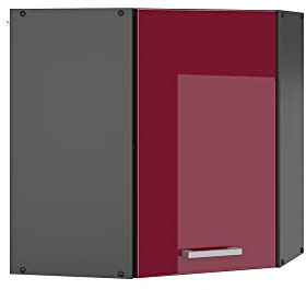 Vicco Mobile angolare da cucina R-Line, Rosso lucido, 57 cm, per la libera combinazione all'interno di sistemi cucina modulari