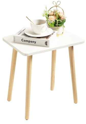 FORAOFUR Small Side Table, Modern Wood Mini Coffee Table, Easy Assembly Compact End Table for Living Room Bedroom Sofa, Minimalist White Accent Furniture for Small Spaces
