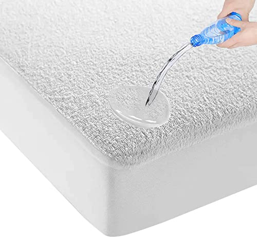 wasserdichte Matrize 90x220 cm - Molton Hoeslaken Badstof - Oeko-TEX - Antibakteriell - Rondom Elastiek - Wit - wasserdichte Matrize Incontinentie Matrize - 90cm x 220cm