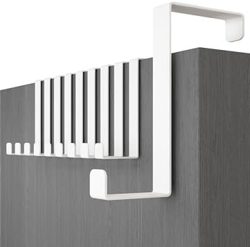 Menz Attaccapanni da porta - 10 pezzi, bianco - ganci porta 4,1 cm e 4,6 cm, appendiabiti porta, ganci appendiabiti da porta, appendino da porta Türhaken